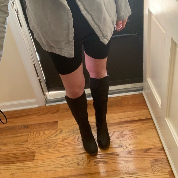 Vera Wang Tall Navy Leather Riding Boots 8 **Sole - Picture 7 of 8